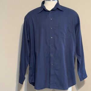 Murano Shirt Mens Sz XL Regular Fit 100% Cotton Button Blue Purple Long Sleeves